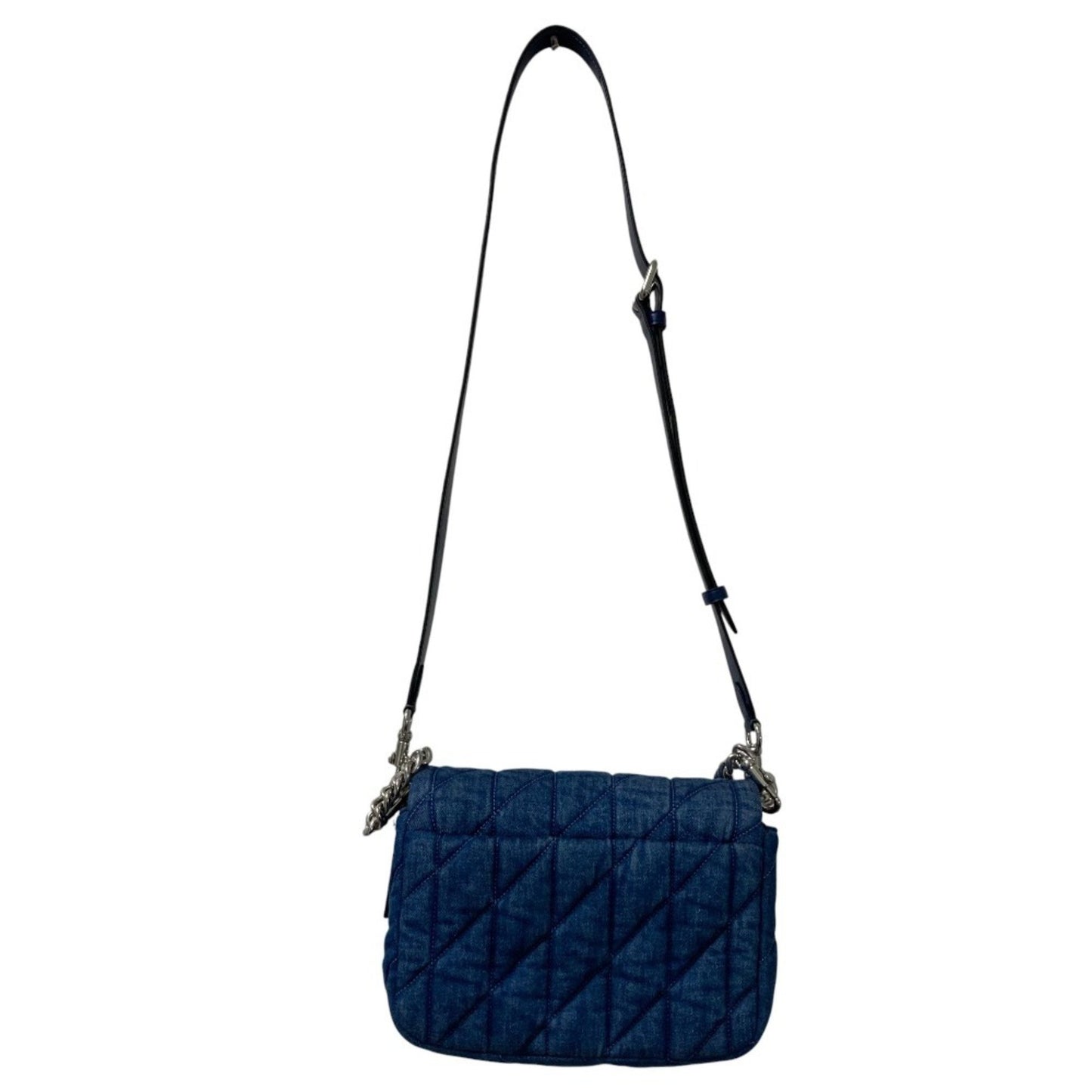 Coach Quilted Denim Chain Shoulder Bag Cak40 Blue
