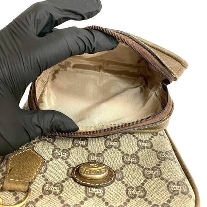 Gucci Old Gucci Vintage Plus Logo Leather Mini Shoulder Bag Pochette Brown 21335