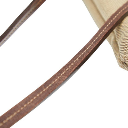 Prada Logo Jacquard Shoulder Bag Bt0551 Beige Brown Canvas Leather