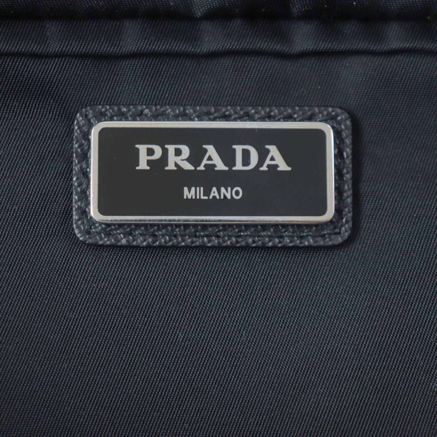 Prada Tessuto Triangle Logo Plate Nylon Saffiano Leather Belt Bag/Body Bag Black