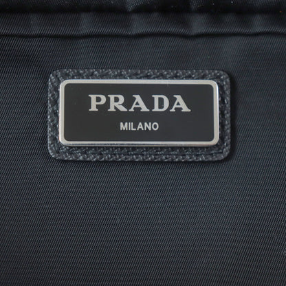 Prada Tessuto Triangle Logo Plate Nylon Saffiano Leather Belt Bag/Body Bag Black