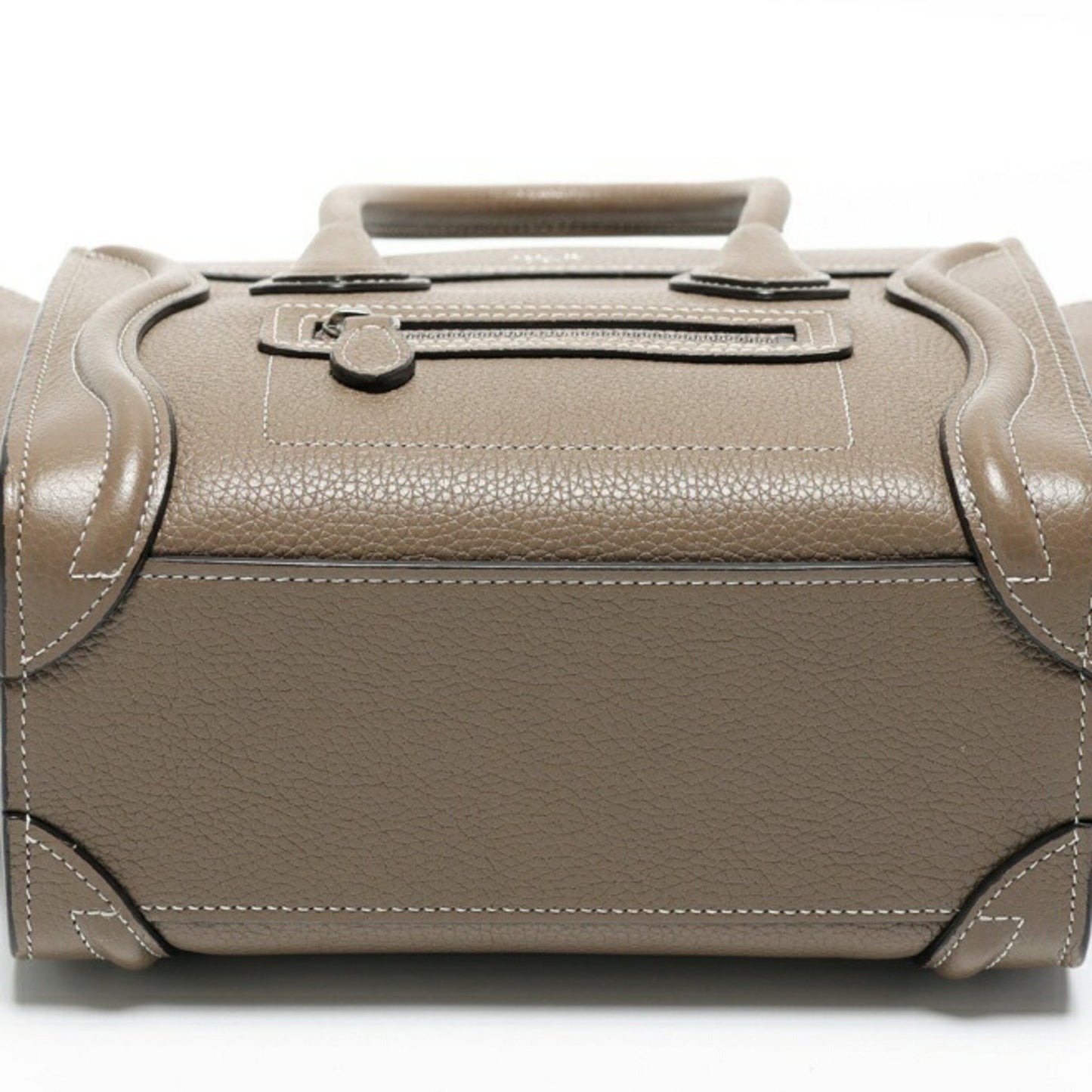 Celine Luggage Nano 189243Dru.09So 168243Dru.09So Drummed Calfskin Suri (Greige) S-157230