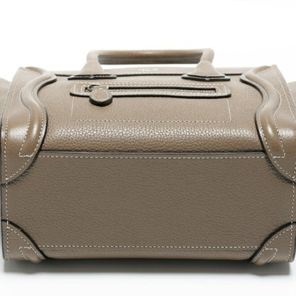 Celine Luggage Nano 189243Dru.09So 168243Dru.09So Drummed Calfskin Suri (Greige) S-157230