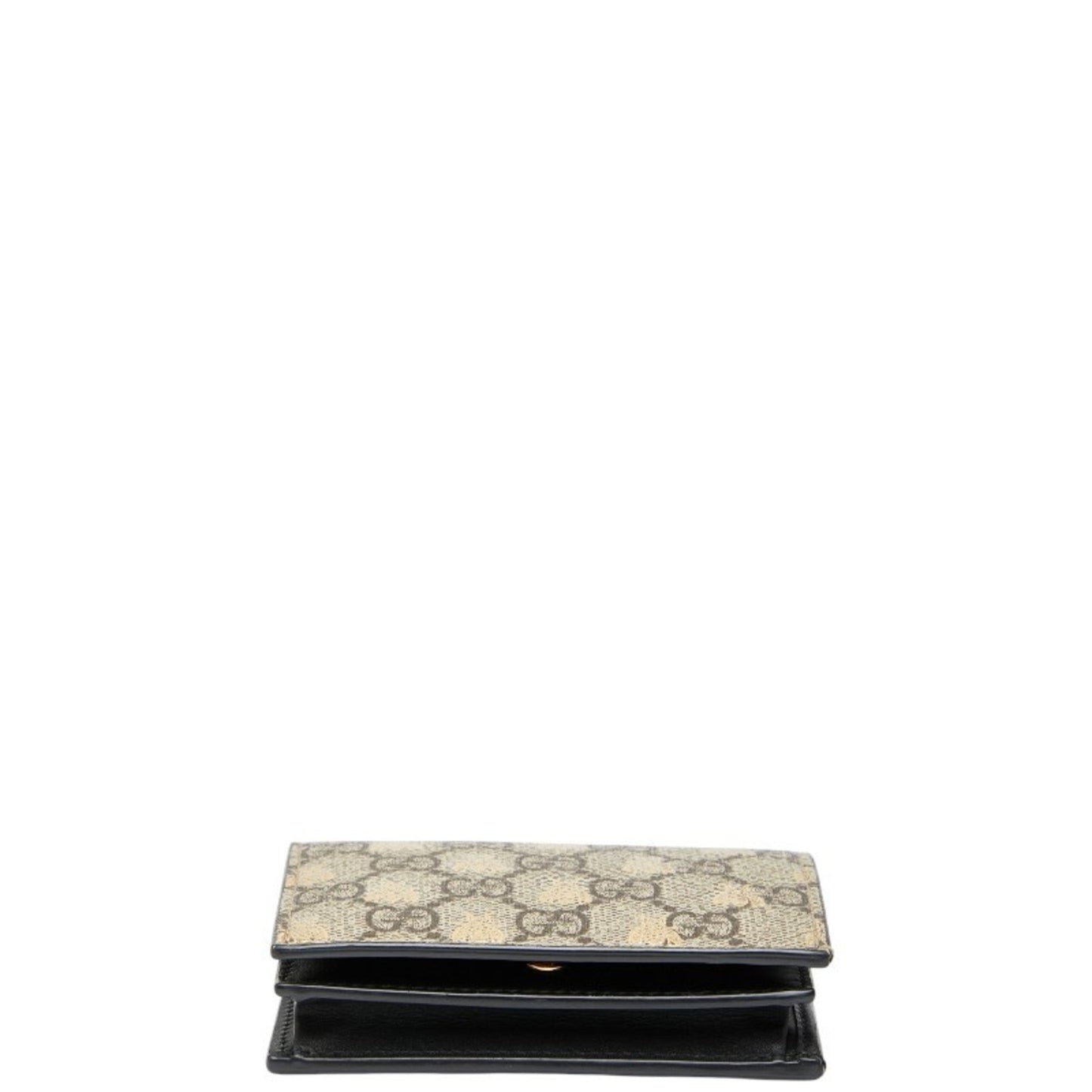 Gucci Bee Print Gg Supreme Bifold Wallet 508757 Beige Brown Gold
