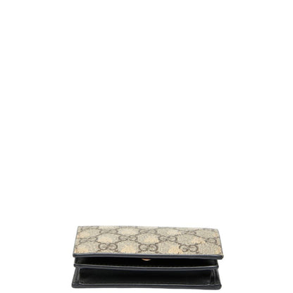 Gucci Bee Print Gg Supreme Bifold Wallet 508757 Beige Brown Gold