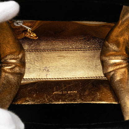 Chanel Matelasse Coco Mark Mini Handbag In Black Velvet