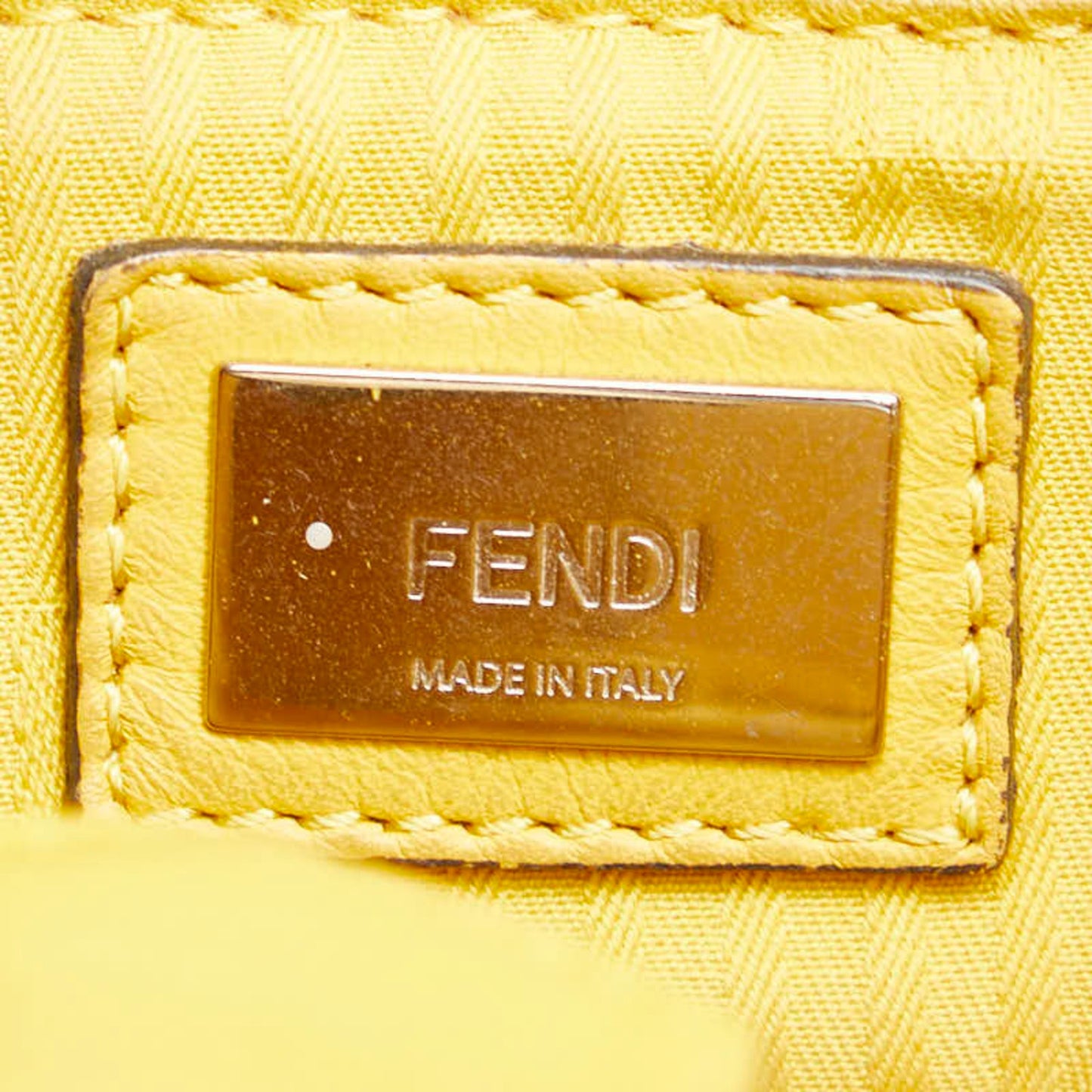 Fendi Petit Toujours Handbag/Shoulder Bag 2Way 8Bh253 Yellow Leather