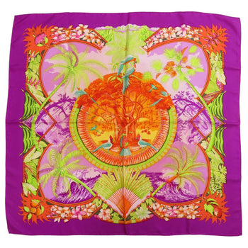 Hermes Carr 90 Aloha Silk Purple Scarf Muffler 0104 Hermes