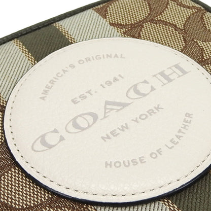 Coach Shoulder Bag 2635 Signature Dempsey Canvas Leather Beige Blue Khaki Camera Pochette