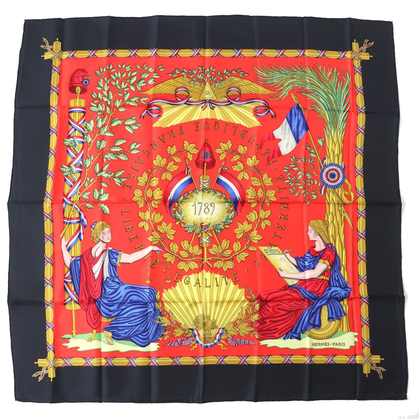 Hermes 1789 Liberte Egalite Fraternite Republique Francaise (1789) 100% Silk Scarf
