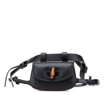 Gucci Bamboo 1947 Mini Belt Bag/Waist Bag 681137 Black Leather