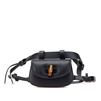 Gucci Bamboo 1947 Mini Belt Bag/Waist Bag 681137 Black Leather