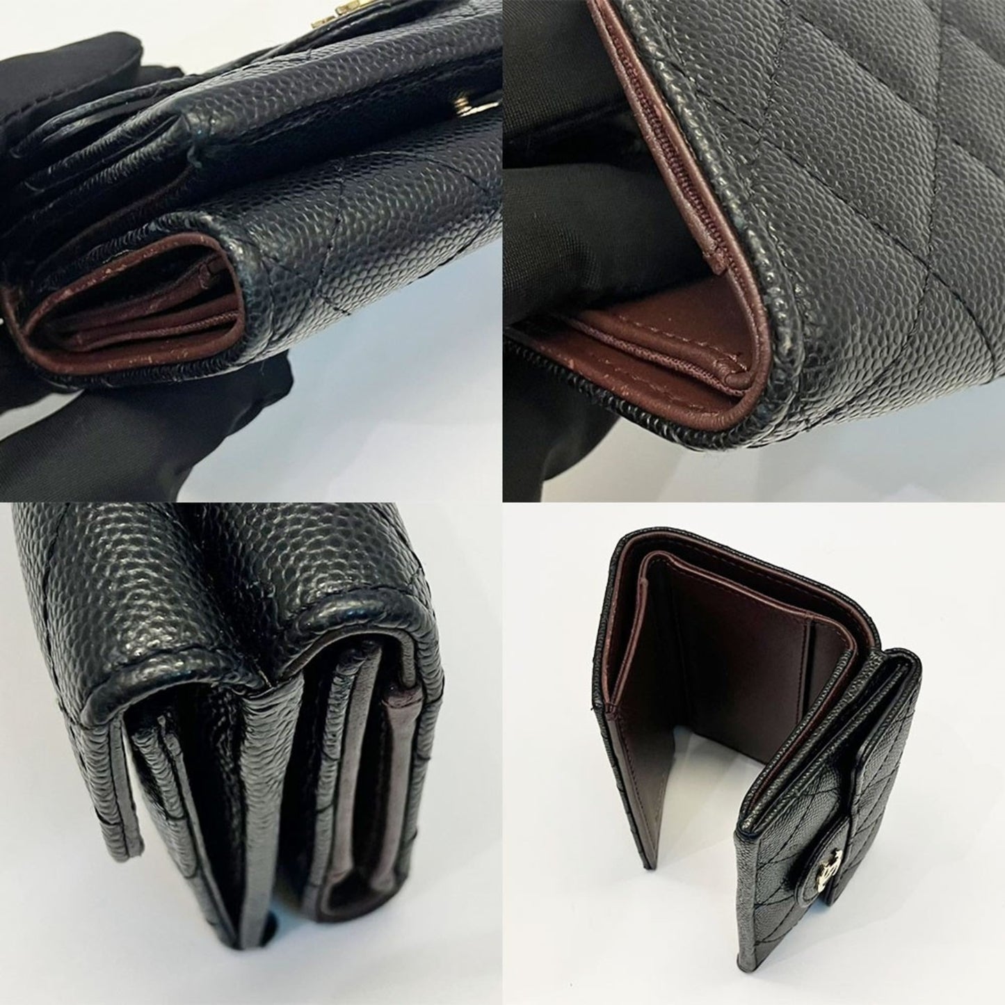 Calfskin Chanel Wallet (Tri-Fold) Grained