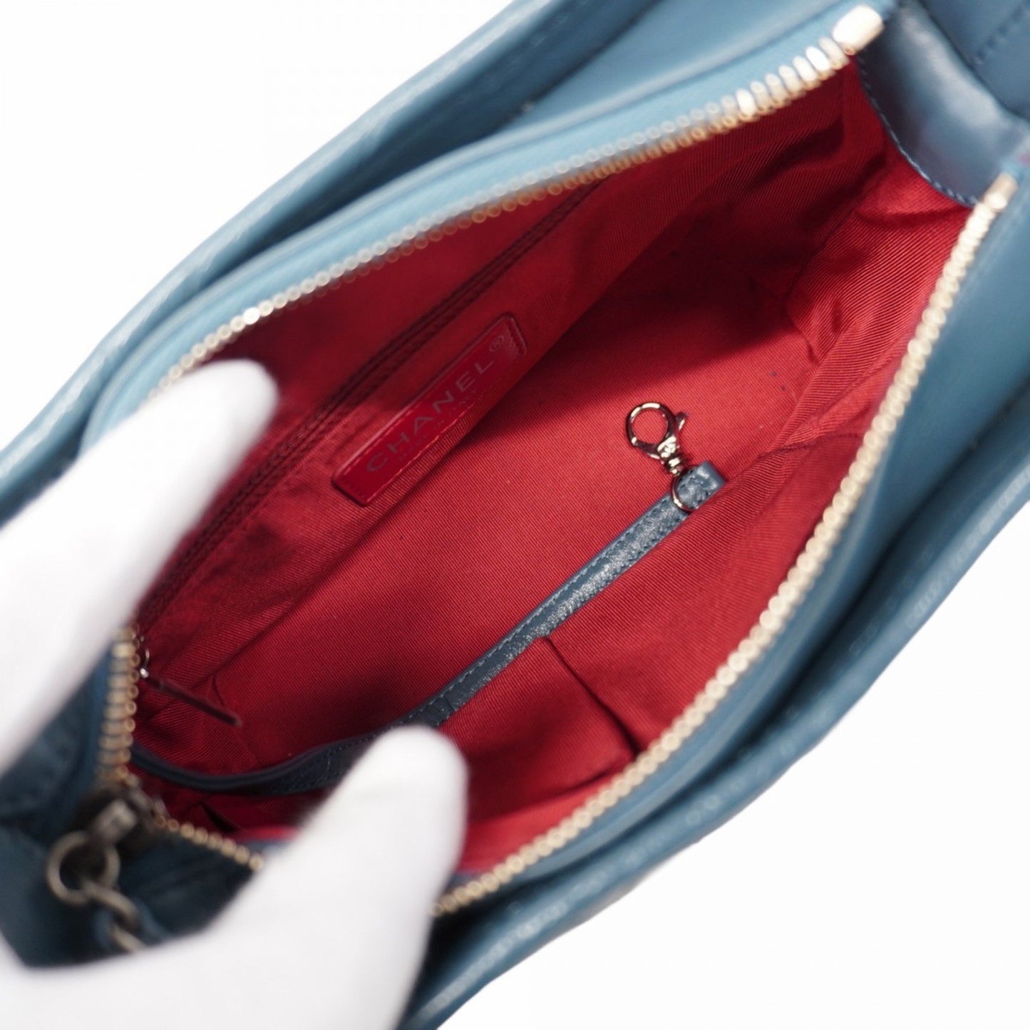 Chanel Shoulder Bag Chain Gabriel Calfskin Blue Gold