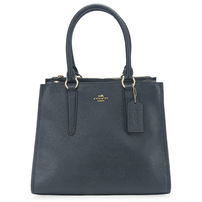Coach Handbag Crosby Carryall F14928 Leather Navy Shoulder Bag