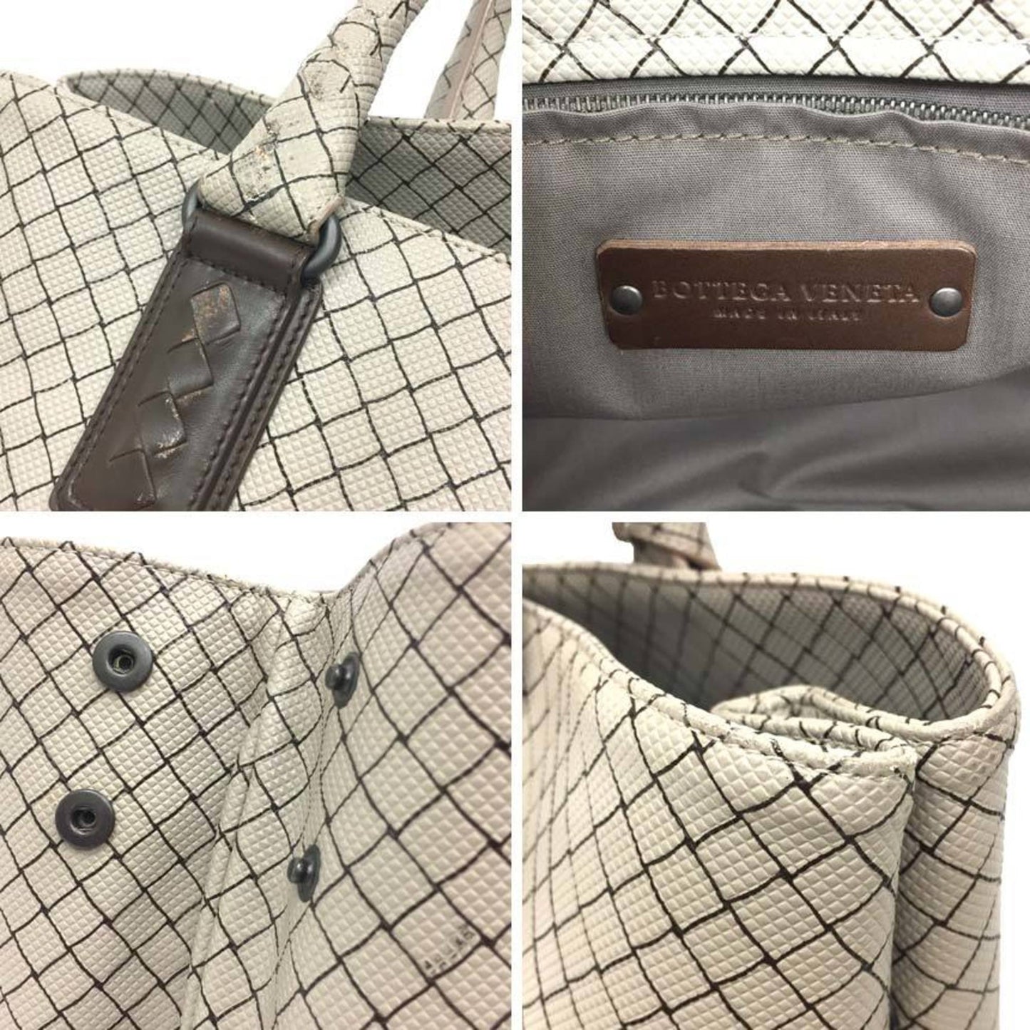 Bottega Veneta Marco Polo Tote Bag 222498 Light Gray/Brown