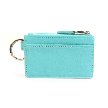 Tiffany & Co. Wallet/Coin Case Leather Green Blue Silver