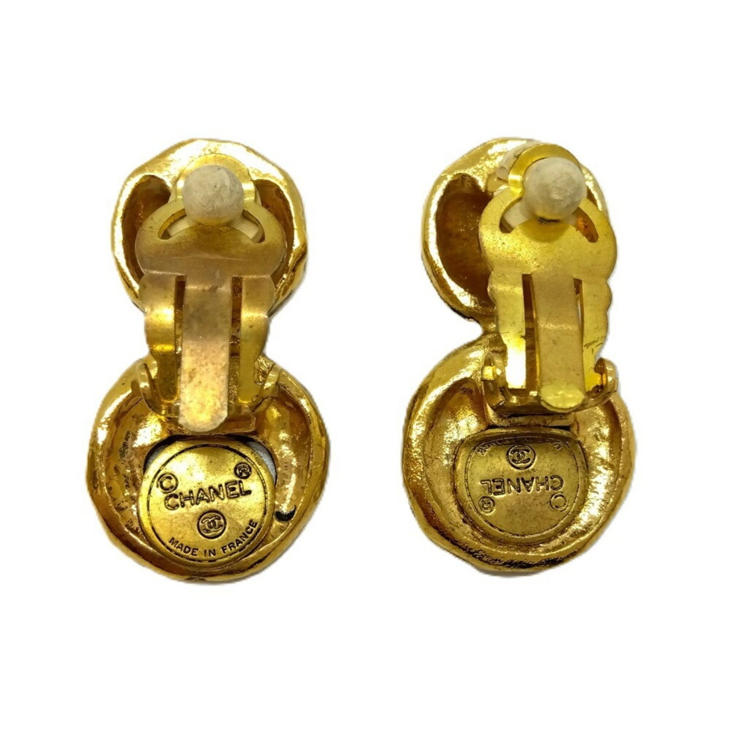 Chanel Earrings Gold Crystal Round Clip-On Gp It68Klo0Vcwk