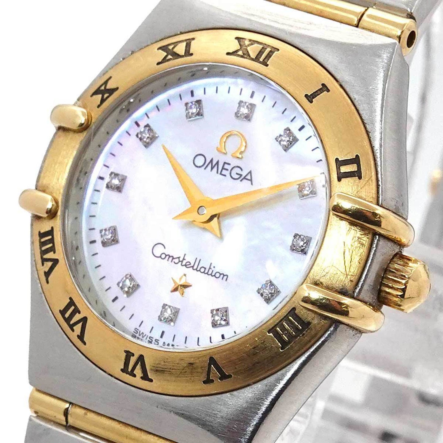 Omega Constellation Mini Two-Tone 1262 75 Women'S Watch With 12 Diamonds