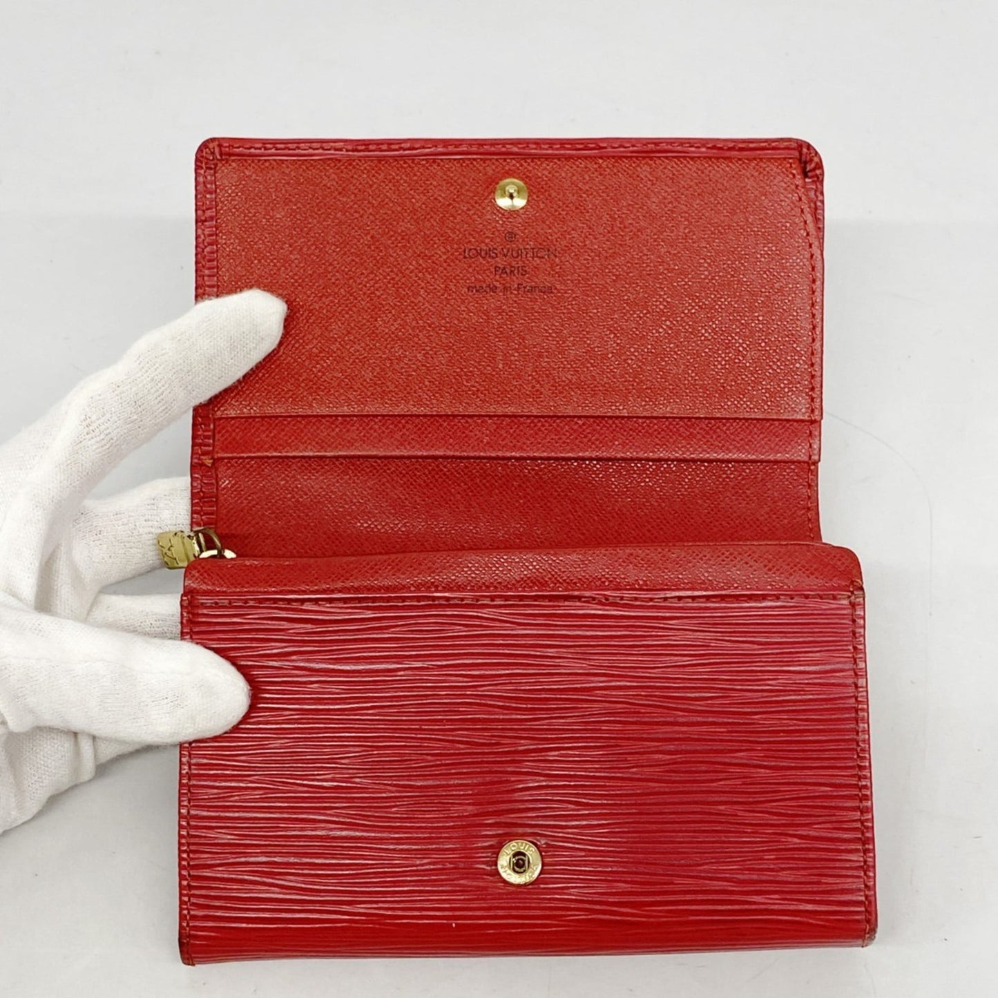 Louis Vuitton Epi Wallet Porte Monnaie-Vieux Tresor M63507 Castilian Red