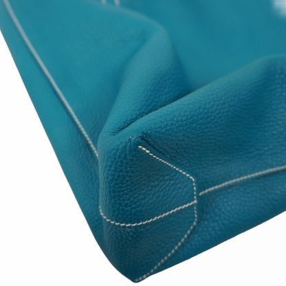 Hermes Herms Double Sens 36 Tote Bag In Taurillon Clemence Blue Izmir Leather With Ankle Strap