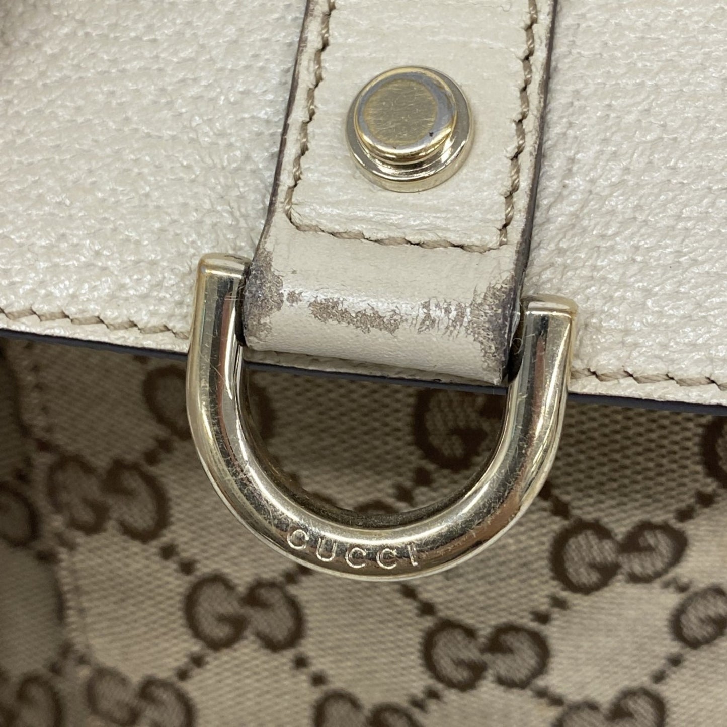 Gucci Gg Canvas Handbag 153026 Brown Beige Champagne