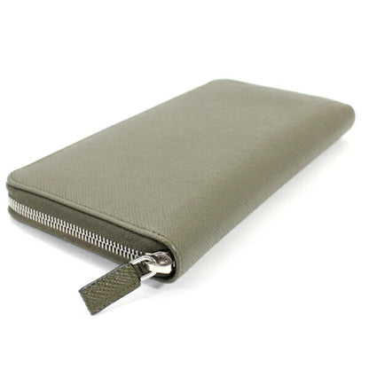 Prada Khaki Saffiano Long Wallet