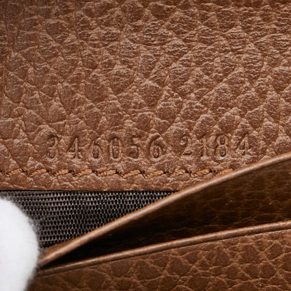 Gucci Gg Canvas Zip-Around Bifold Wallet 346056 Beige Brown Leather