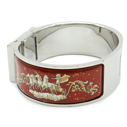 Hermes Loc Silver Dial Bangle Gp Enamel