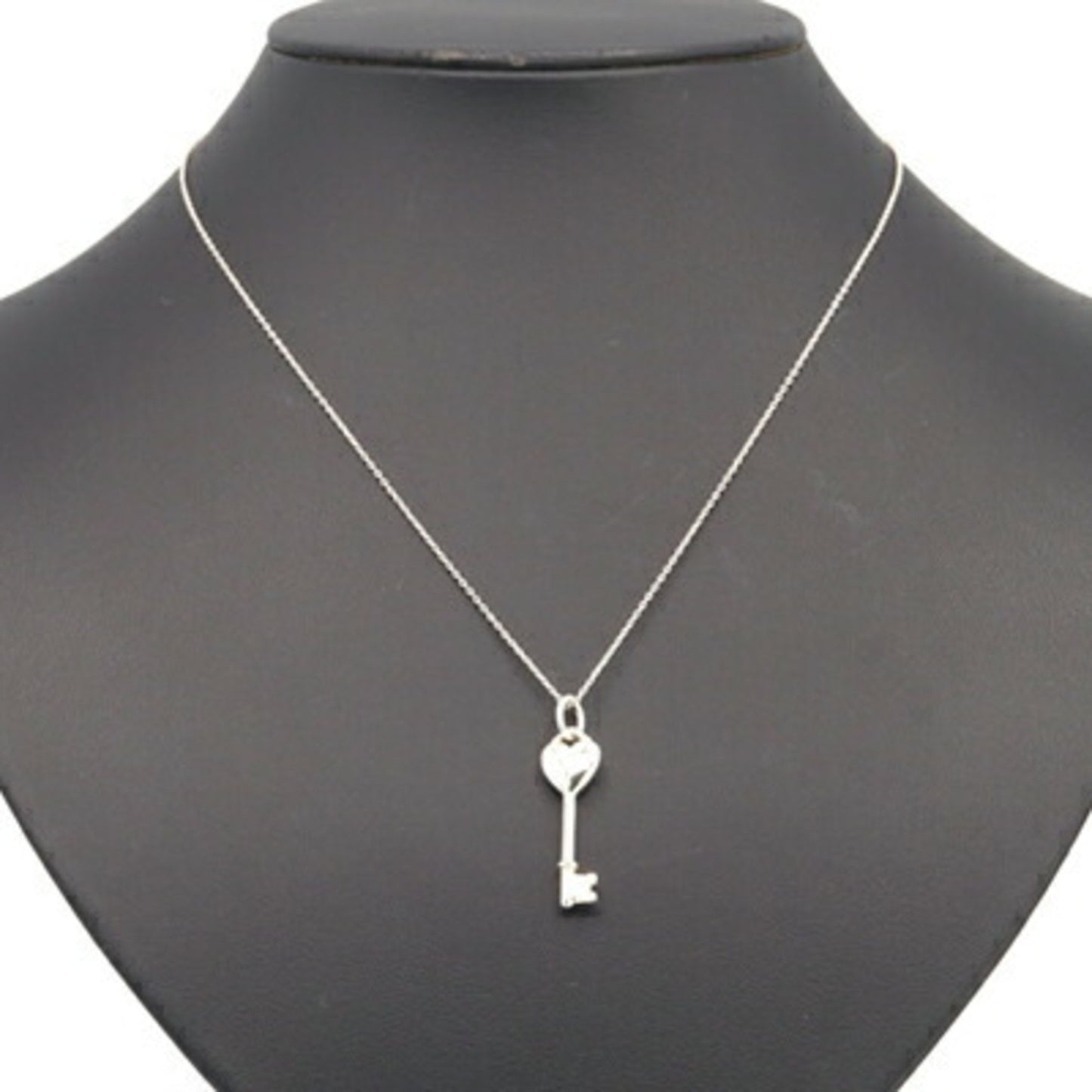 Tiffany Necklace Elsa Peretti Heart Key 1P Diamond Sv Sterling Silver 925 Pendant Choker