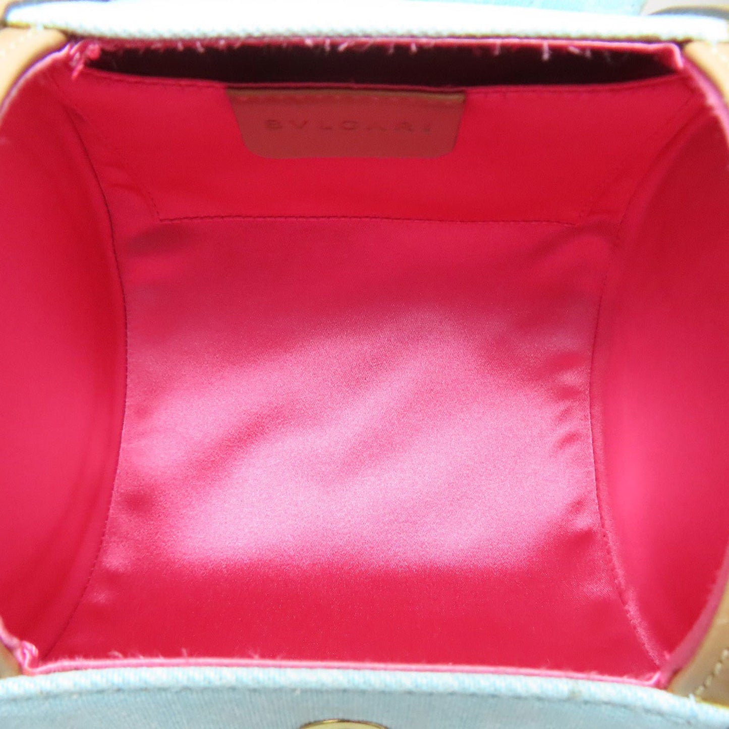 Bvlgari Drum Bag Logomania Handbag Canvas Leather