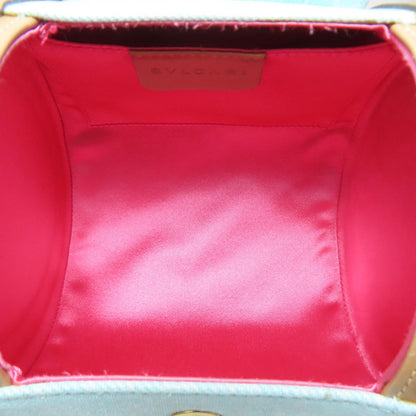 Bvlgari Drum Bag Logomania Handbag Canvas Leather