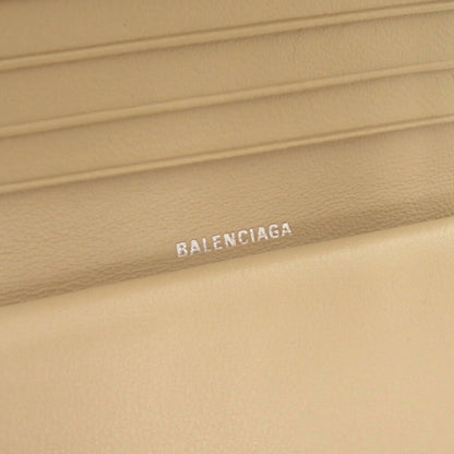 Like New Balenciaga Leather Beige Compact Bi-Fold Wallet 1018Balenciaga