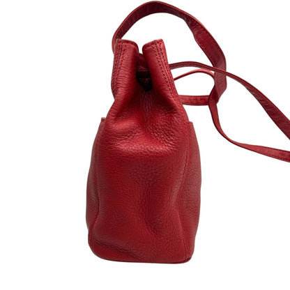 Coach Old Drawstring Shoulder Bag 4923 Bucket In Red Glove-Tanned Leather.