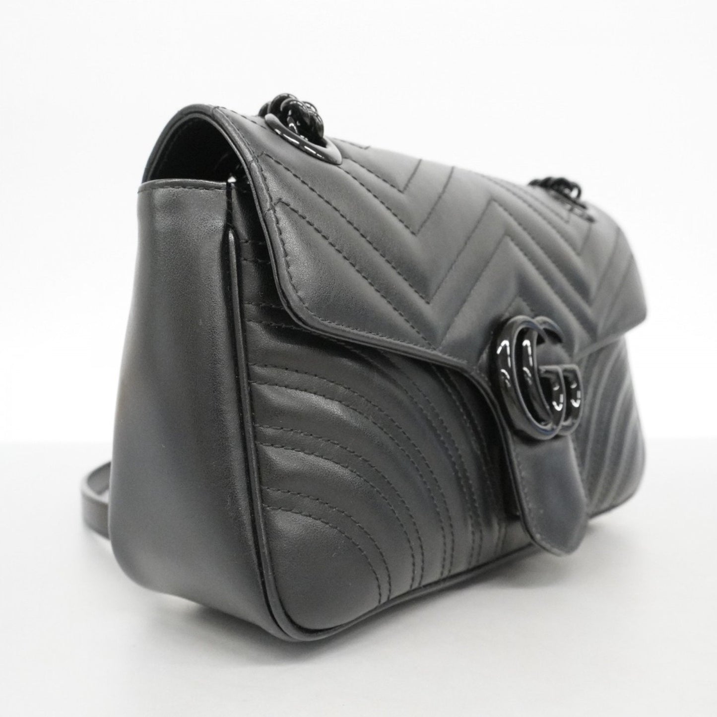 Gucci Gg Marmont Shoulder Bag 443497 Leather Black