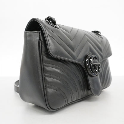 Gucci Gg Marmont Shoulder Bag 443497 Leather Black