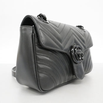 Gucci Gg Marmont Shoulder Bag 443497 Leather Black