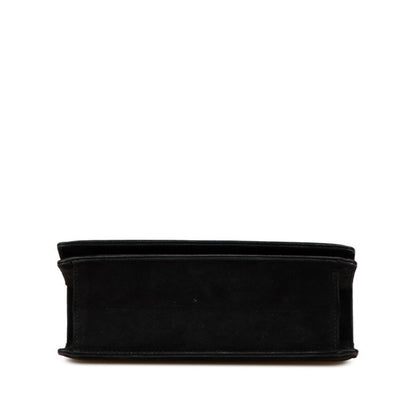 Salvatore Ferragamo 2-Way Handbag/Shoulder Bag In Black Nubuck Leather