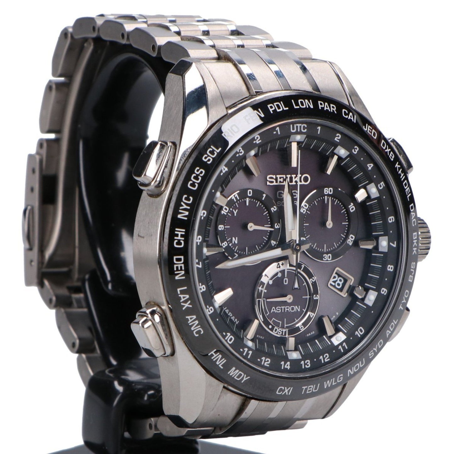 Seiko Sbxb003 Astron Prestige Line Titanium Chronograph Dual Time Gps Solar Watch