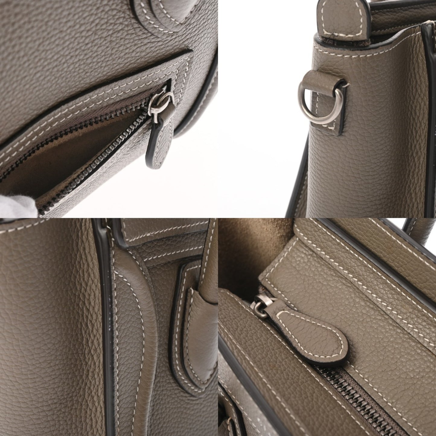 Pre-Owned Celine Luggage Nano Shopper In Greige Calfskin