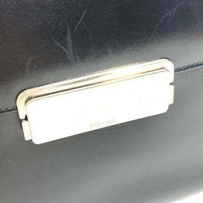 Prada B7470 Logo Flap Shoulder Bag In Leather