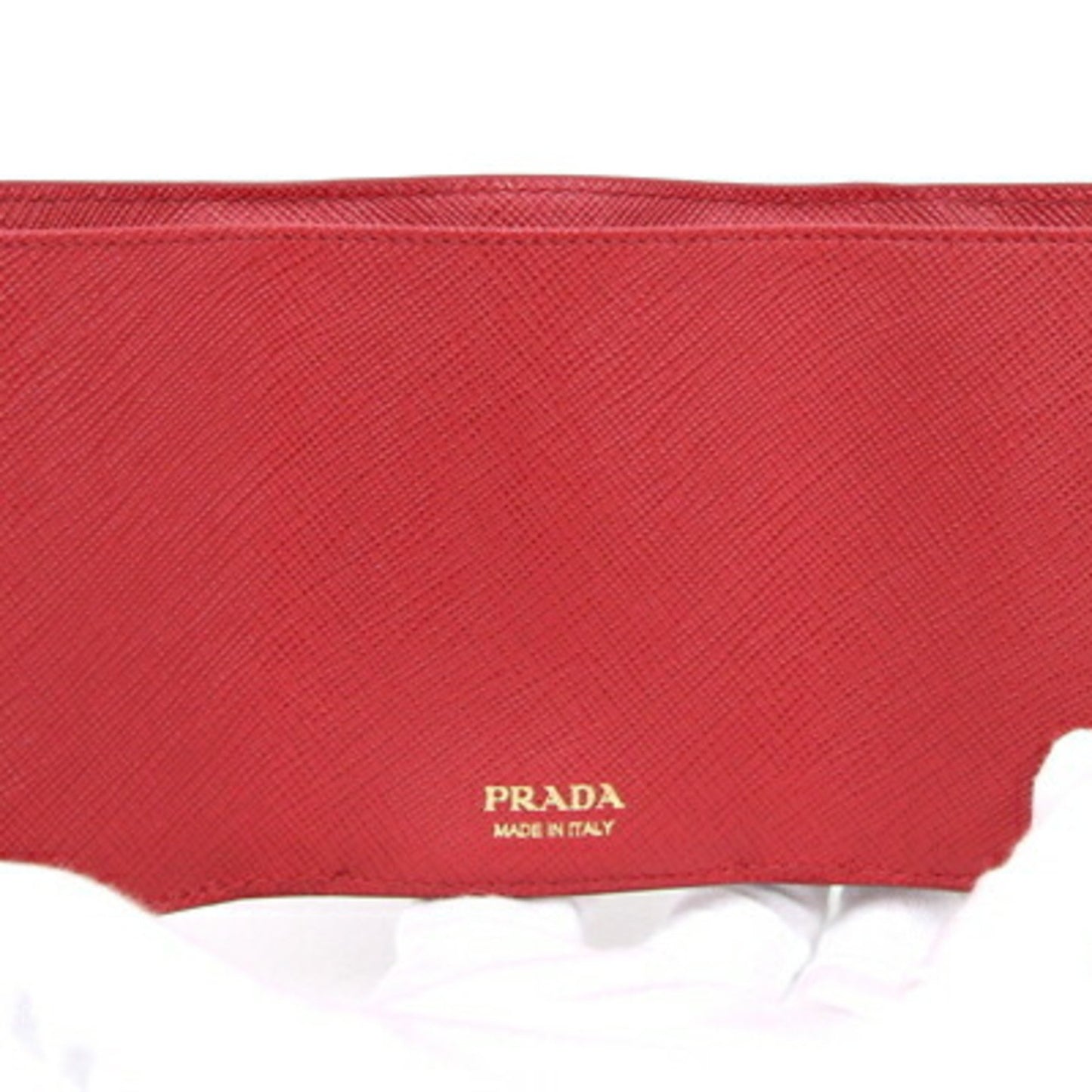 Prada Tri-Fold Wallet 1Mh021 Red Leather Compact
