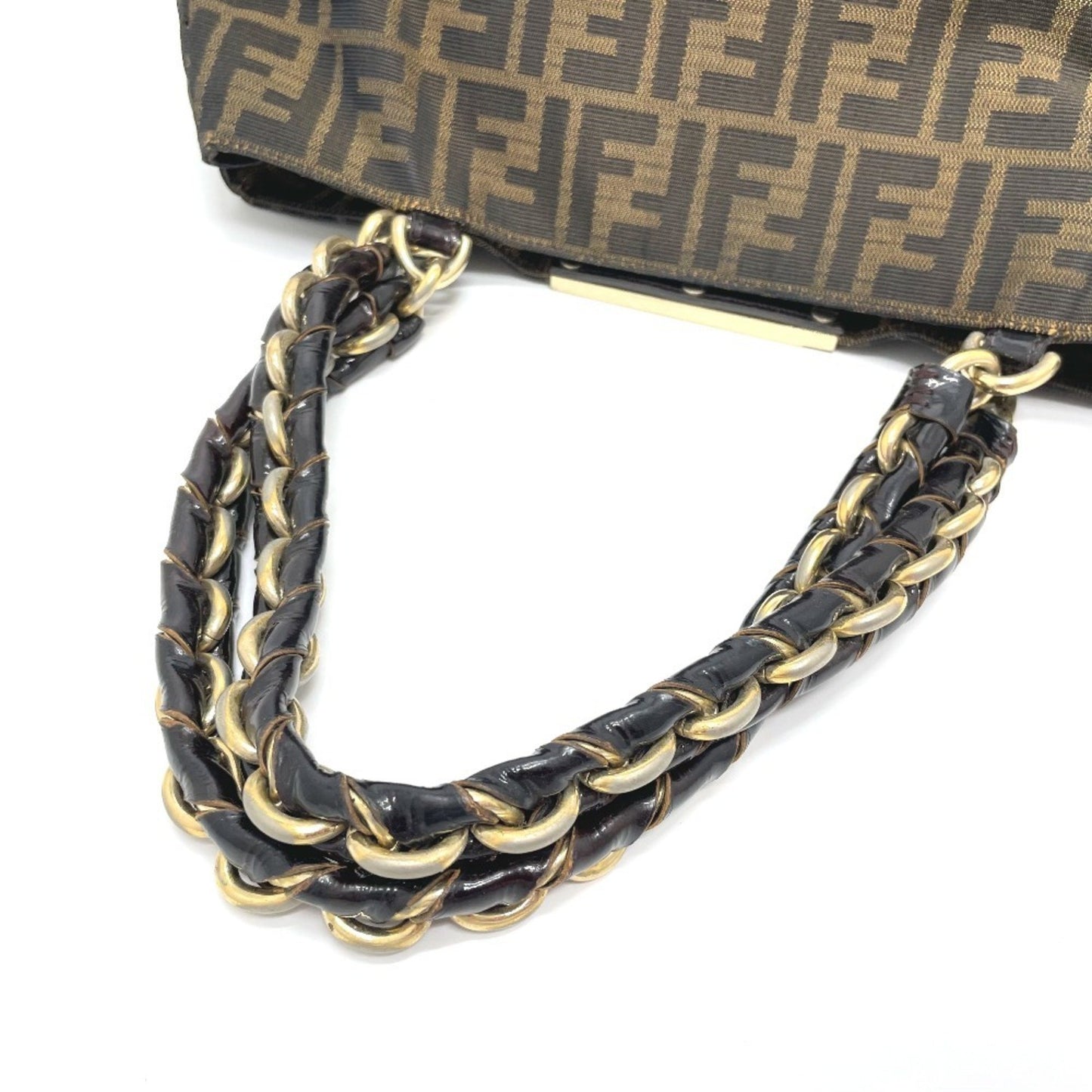 Fendi 8Br616 Zucca Mia Chain Tote Bag In Canvas/Leather