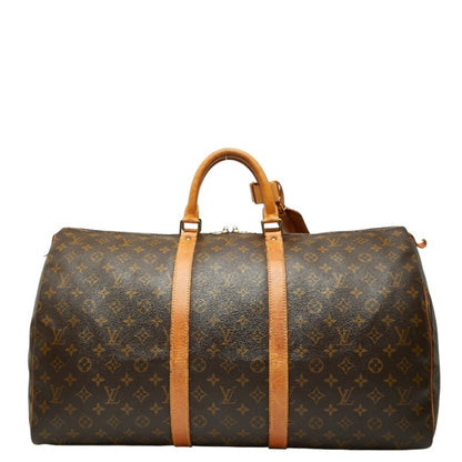 Louis Vuitton Monogram Keepall 55 Boston Bag/Travel Bag M41424 Brown Leather