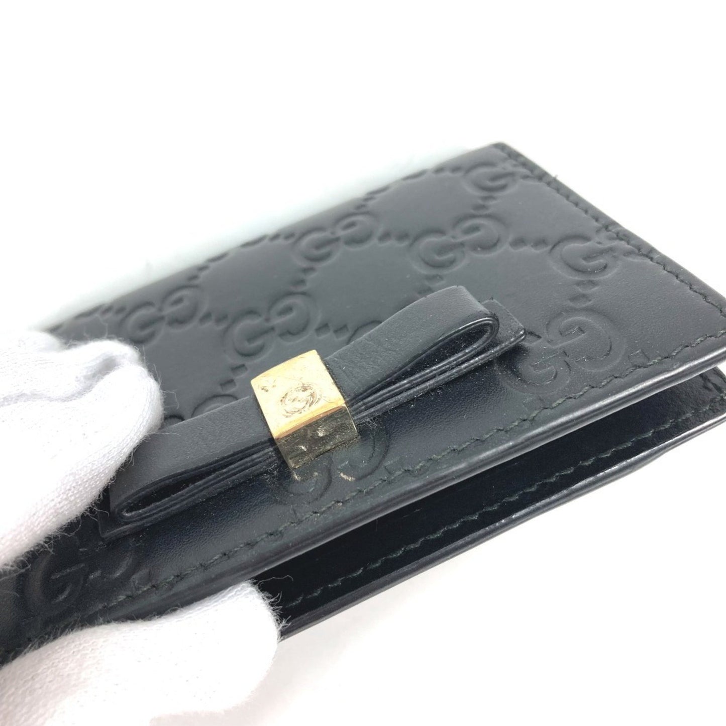 Gucci 451192 Guccissima Gg Ribbon Business Card Case