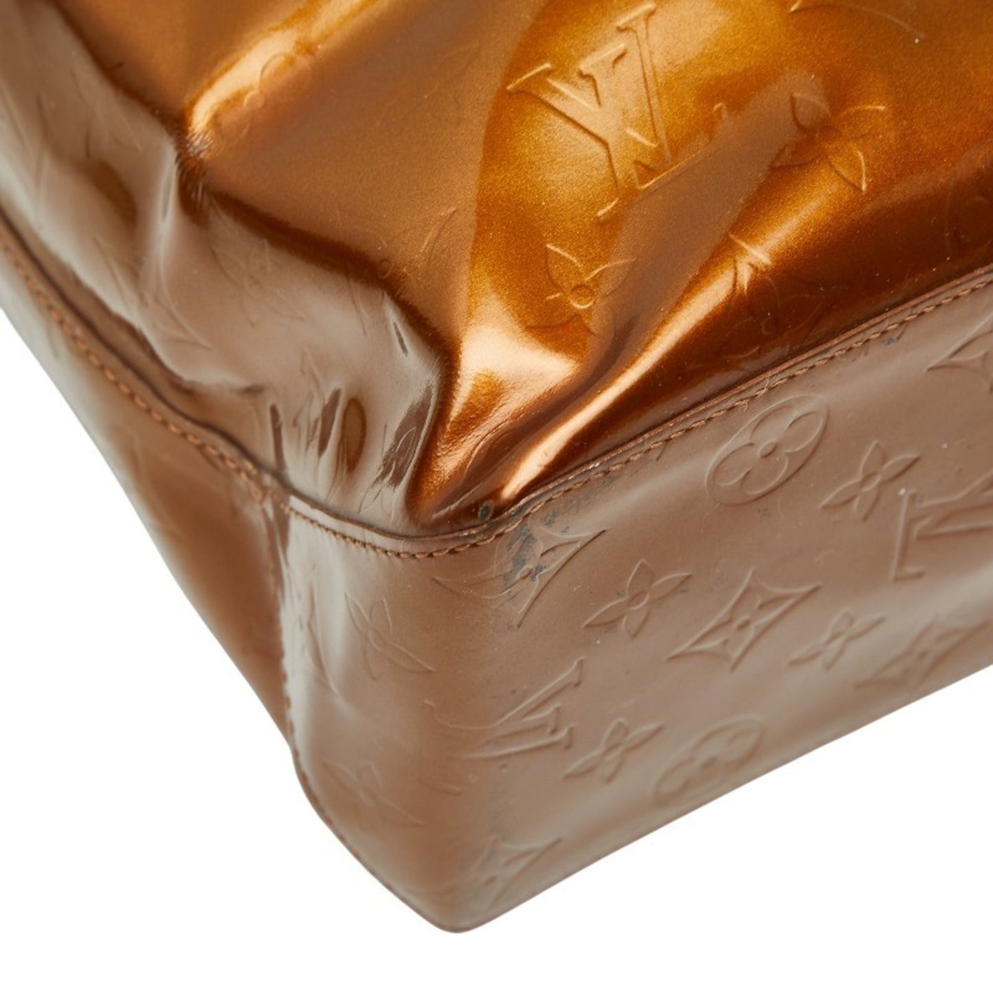 Louis Vuitton Monogram Vernis Reed Mm Tote Bag M91143 Bronze/Brown Patent Leather