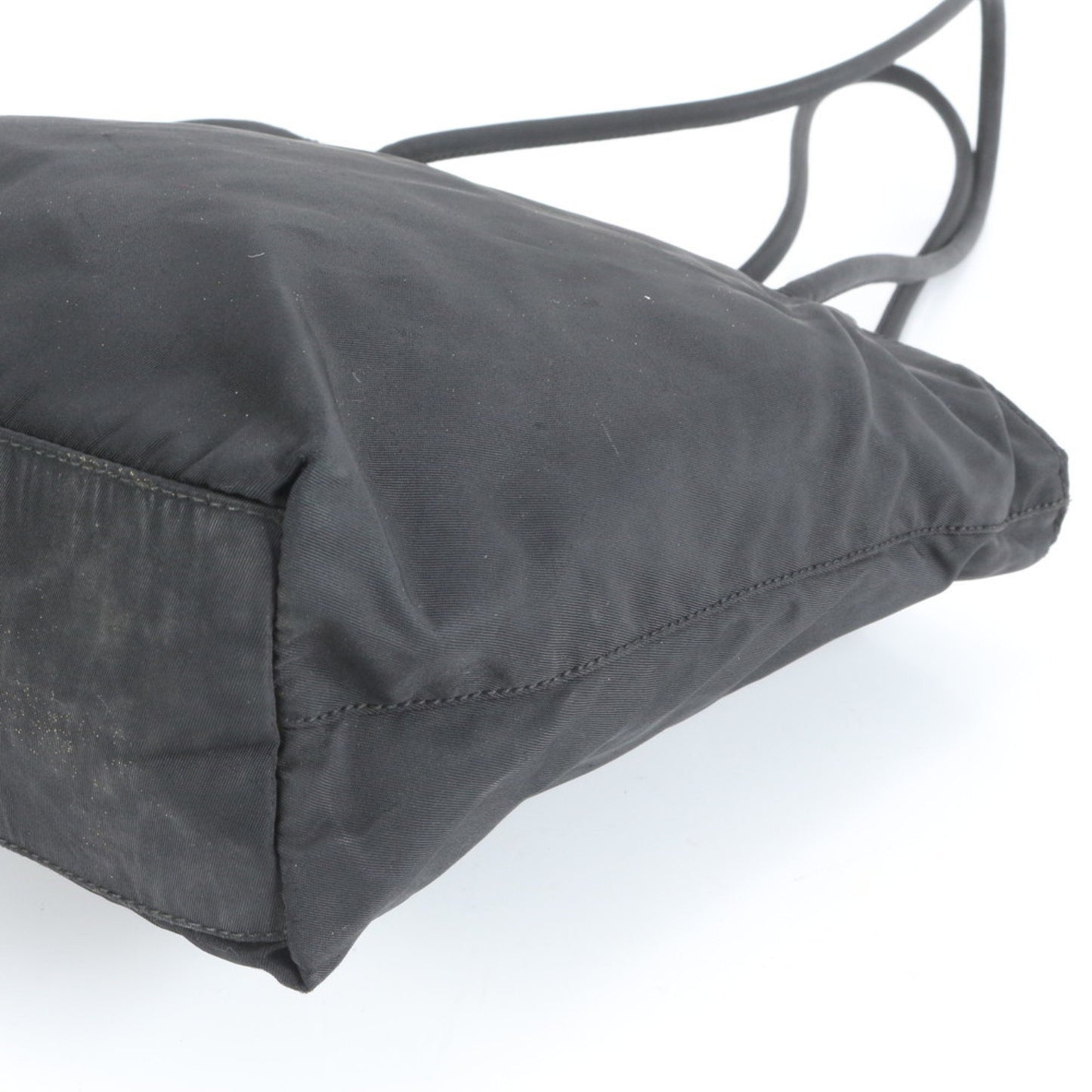 Prada Tessuto Nylon Triangle Logo Tote Bag Shoulder Black