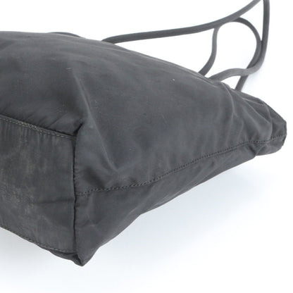 Prada Tessuto Nylon Triangle Logo Tote Bag Shoulder Black