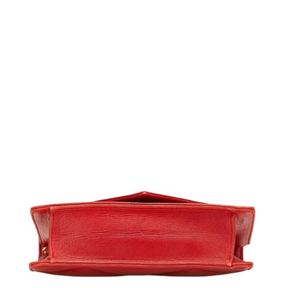 Chanel Matelasse Coco Mark Chain Shoulder Bag In Red Lambskin