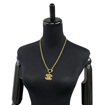 Chanel Coco Mark Motif Gp Chain Necklace Pendant Accessory Gold 156-9